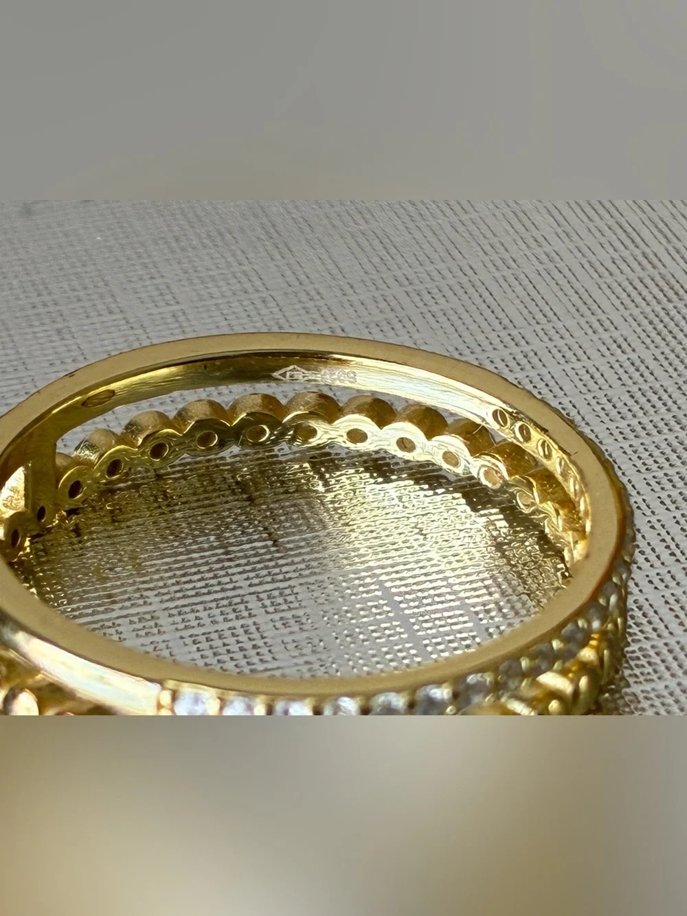 Sterling Silver Gold Tone Ring Sz 9